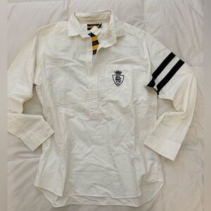 Ralph Lauren Cream Long Sleeve Shirt with Black Stripes